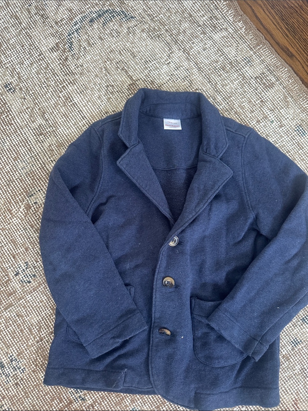 Hanna Andersson Navy Knit Button Jacket